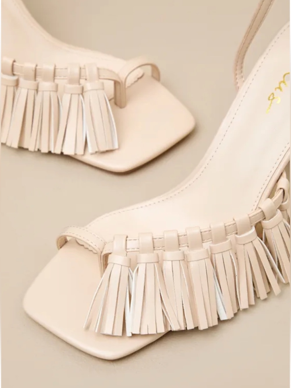 Vika Bone Fringe Ankle Strap High Heel Sandals - Picture 5 of 8